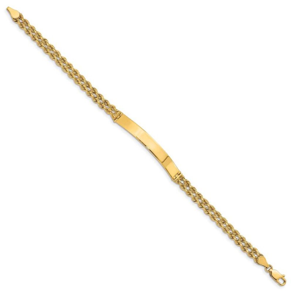 Two Strand 14k Yellow Gold Rope I.D. Bracelet - 7 Inch